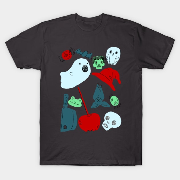 Cute Halloween Art Print - Seasonal Spooky Fall Pattern T-Shirt by sheehanstudios